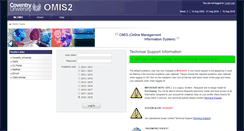 Desktop Screenshot of omis2.coventry.ac.uk
